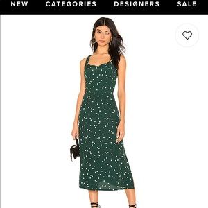 Faithful the brand green polka dot dress